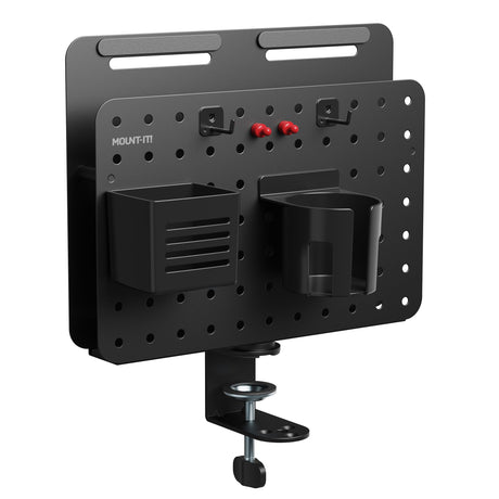 Black Desk Accessories - 360° Rotating Pegboard and Organizer with Accessories - Mount-It! - MI-7301BLK