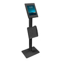 Black Tablet Stand - Anti-Theft Tablet Kiosk with Document Holder for iPad, iPad Air, iPad Pro - Mount-It! - MI-3770B_G10