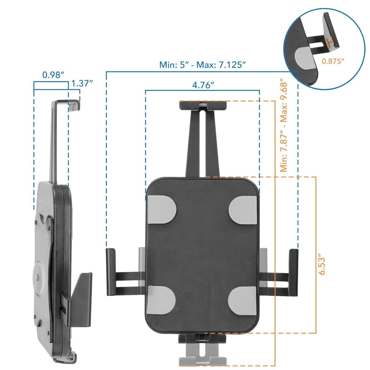 Black Tablet Mount - Anti-Theft Tablet Wall Mount - Mount-It! - MI-3872B