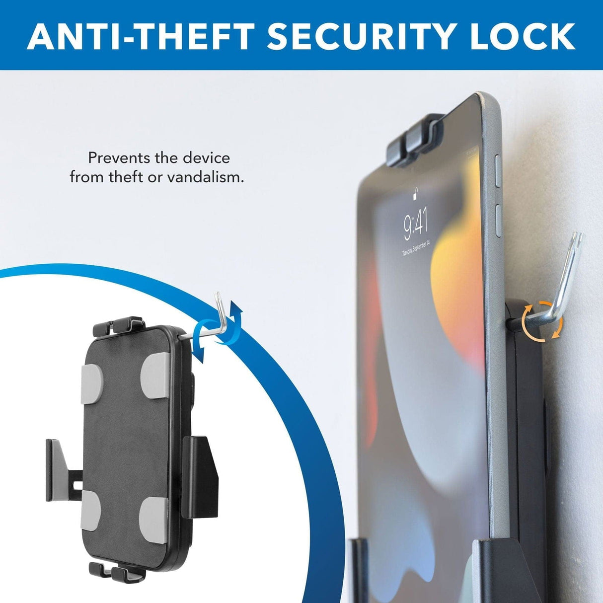 Black Tablet Mount - Anti-Theft Tablet Wall Mount - Mount-It! - MI-3872B