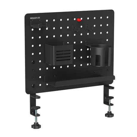 Black Desk Accessories - Clamp-on Pegboard Organizer - Mount-It! - MI-7302BLK