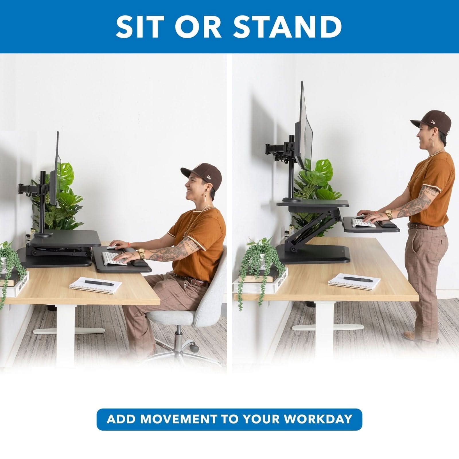 Mount-It! Dual Monitor Standing Desk Converter MI-7914 - Thumbnail 4