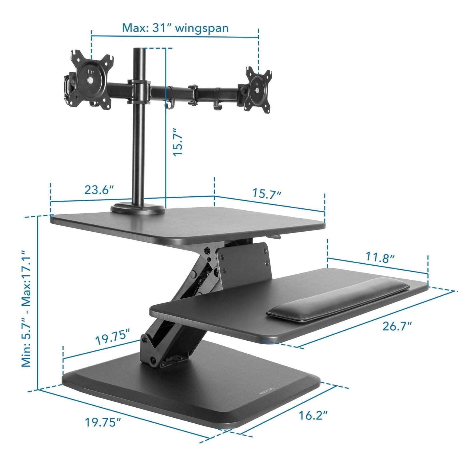 Mount-It! Dual Monitor Standing Desk Converter MI-7914 - Thumbnail 3