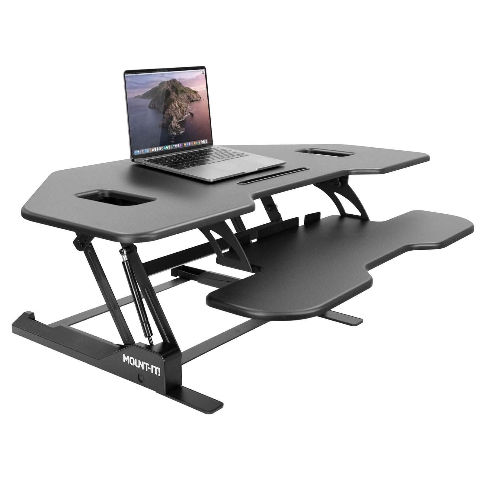 Mayitaです。デスク black-corner-sit-stand-desk-