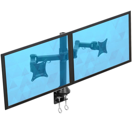 Black Monitor Mount - Dual Monitor Desk Mount for 13-27 Inch Screens - Mount-It! - MI-752