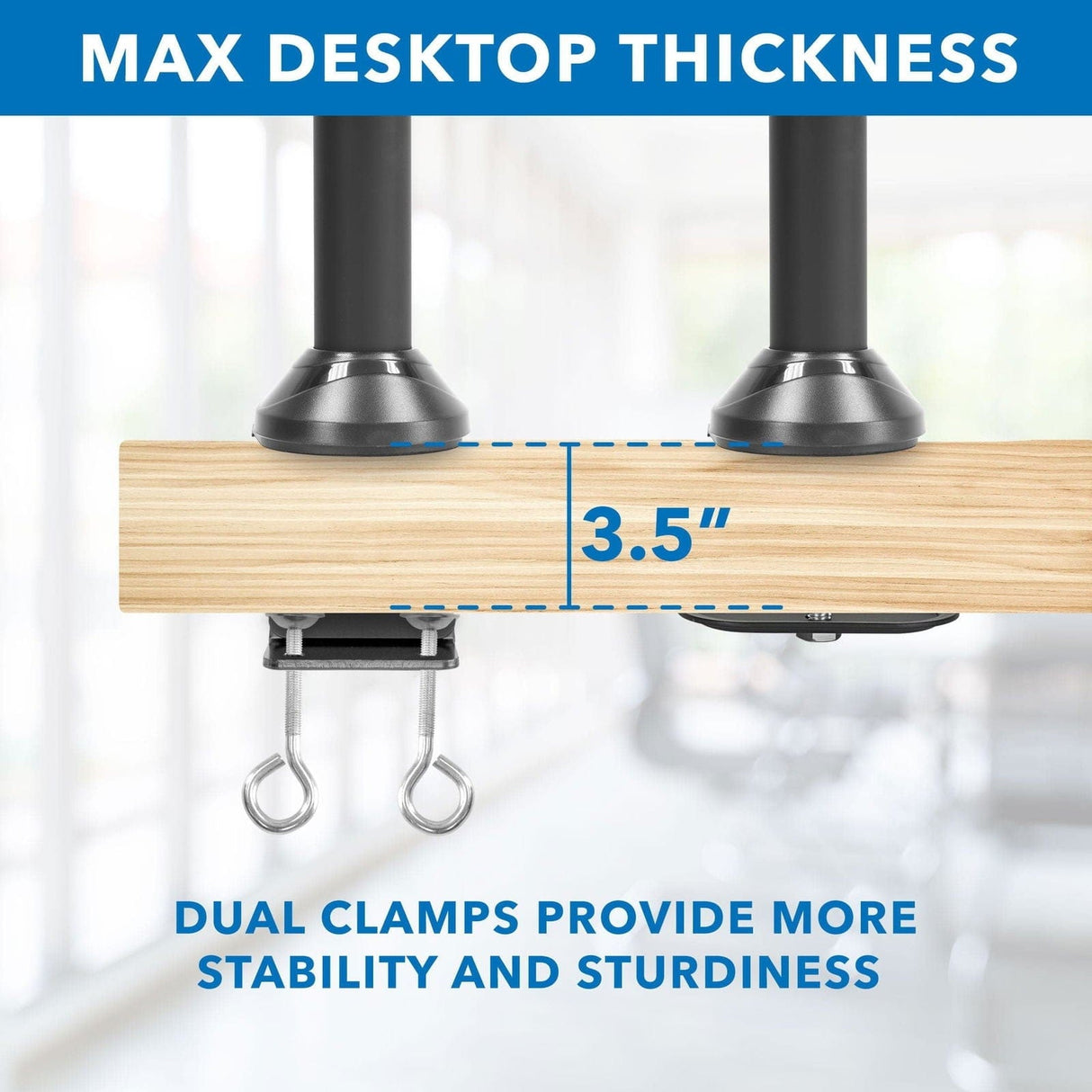 Black Monitor Mount - Dual Monitor Desk Mount for 13-27 Inch Screens - Mount-It! - MI-752