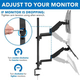 Black Desk Converters - Dual Monitor Sit-Stand Desk Mount with Keyboard Tray - Mount-It! - MI-7996