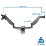 Black Monitor Mount - Dual Monitor Wall Mount - Mount-It! - MI-1766B