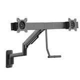 Black Monitor Mount - Dual Monitor Wall Mount with Gas Spring Arm and Crossbar - Mount-It! - MI-12010