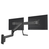 Black Monitor Mount - Dual Monitor Wall Mount with Gas Spring Arm and Crossbar - Mount-It! - MI-12010