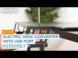 Black Desk Converters - Electric Desk Converter with Built-In USB Port - Mount-It! - MI-7927E