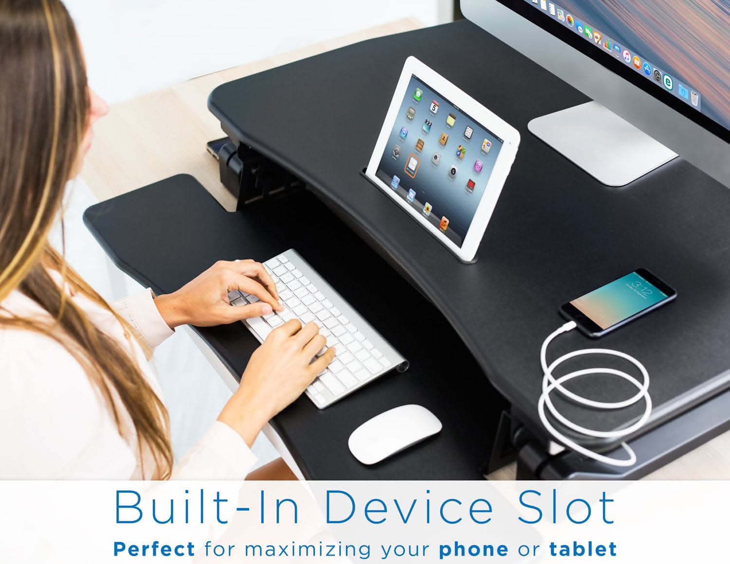 Mount-It! Electric Desk Converter with Built-In USB Port | MI-7927E - Thumbnail 5