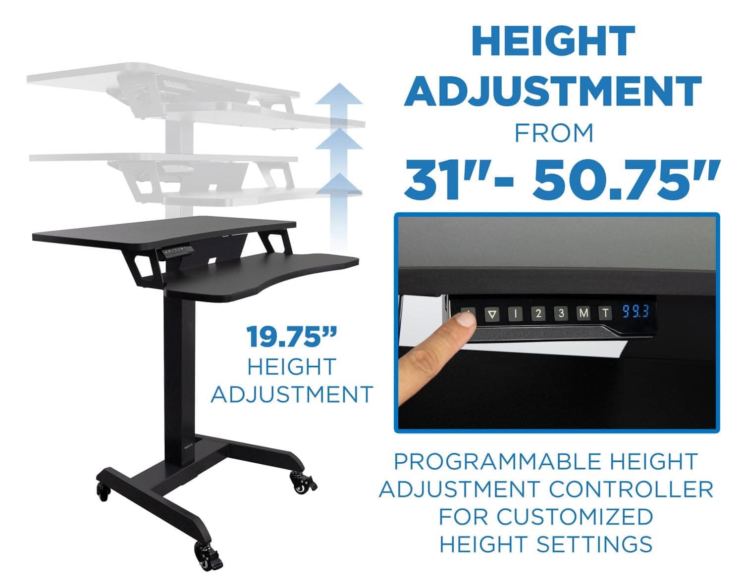 Mount-It! Electric Mobile Standing Desk | MI-7982 - Thumbnail 5