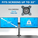 Black Desk Converters - Electric Sit-Stand Desk Converter with Dual Monitor Mount - Mount-It! - MI-8053
