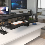 Black Desk Converters - Extra Wide Height Adjustable Standing Desk Converter - Mount-It! - MI-7925