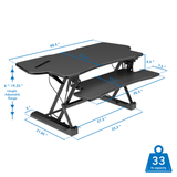 Black Desk Converters - Extra Wide Height Adjustable Standing Desk Converter - Mount-It! - MI-7925