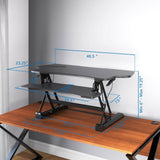 Black Desk Converters - Extra Wide Height Adjustable Standing Desk Converter - Mount-It! - MI-7925