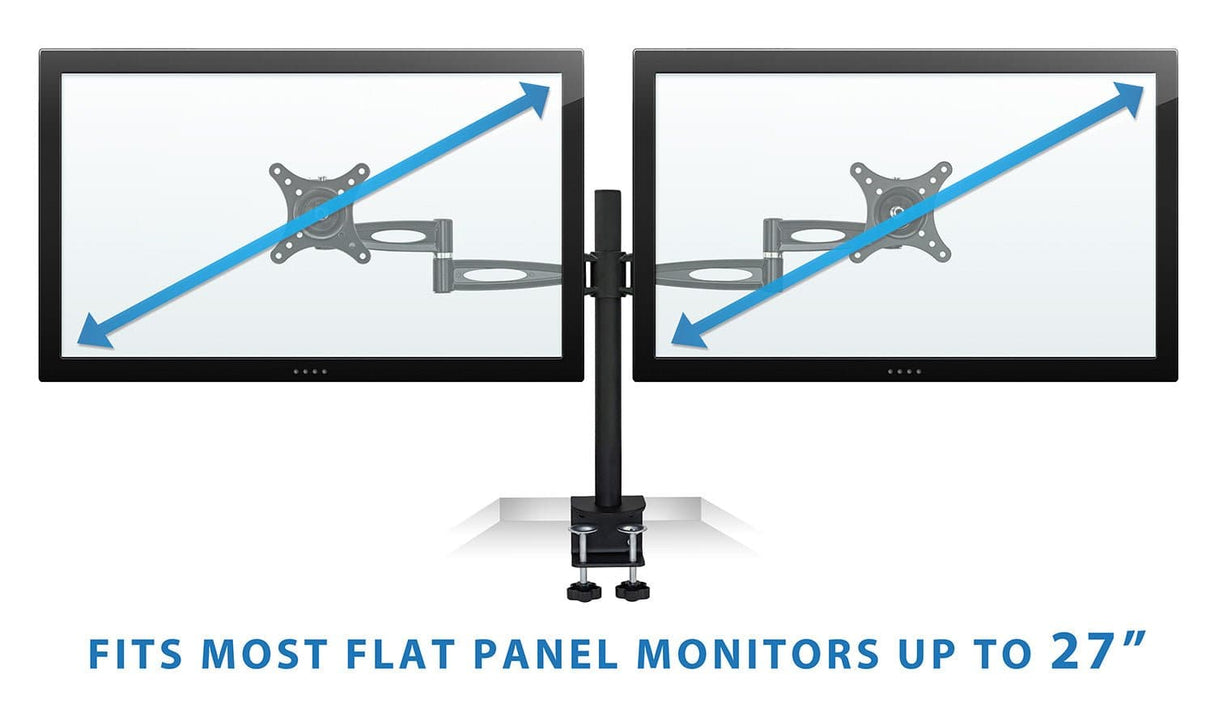 Black Monitor Mount - Full Motion Dual Monitor Desk Mount - Mount-It! - MI-725