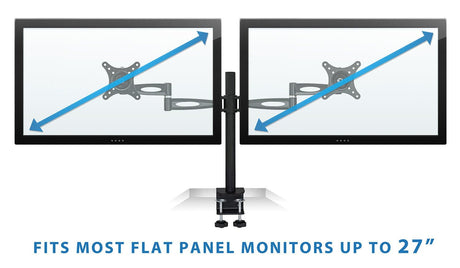 Black Monitor Mount - Full Motion Dual Monitor Desk Mount - Mount-It! - MI-725
