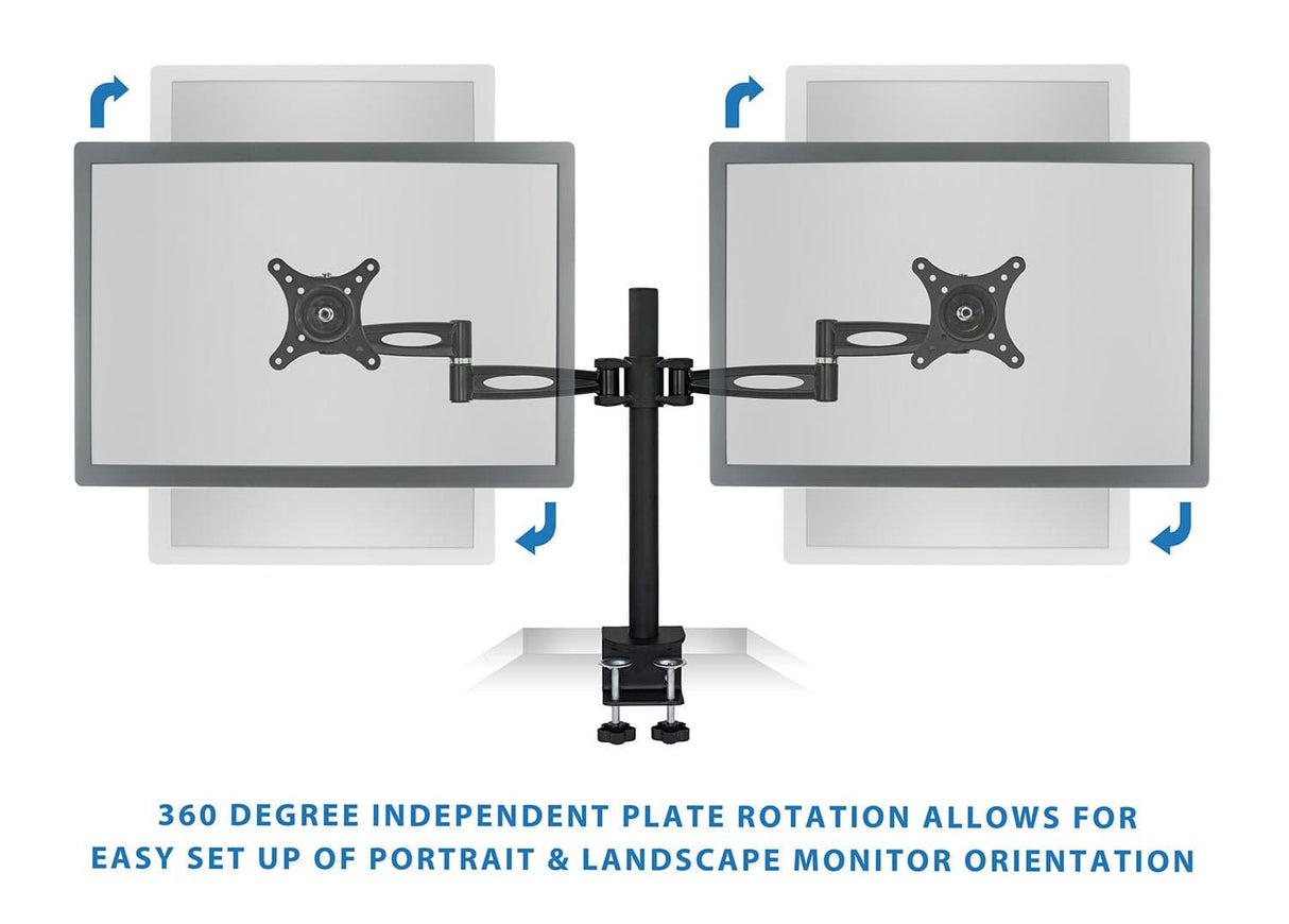 Black Monitor Mount - Full Motion Dual Monitor Desk Mount - Mount-It! - MI-725