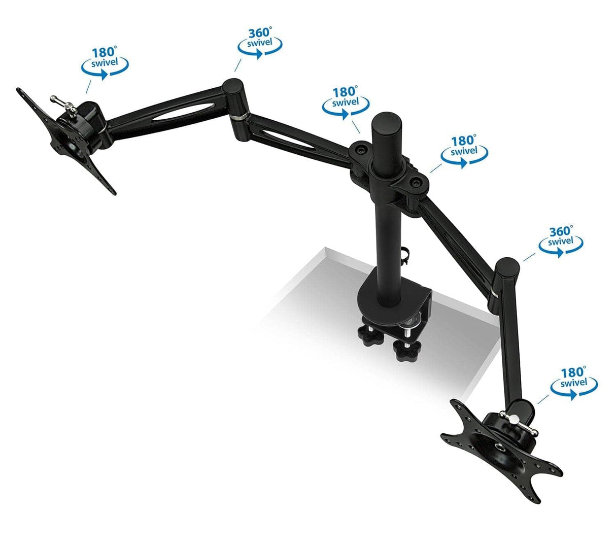 Black Monitor Mount - Full Motion Dual Monitor Desk Mount - Mount-It! - MI-725