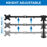 Black Monitor Mount - Full Motion Triple Monitor Desk Mount | 24" to 32" Monitors - Mount-It! - MI-753XL