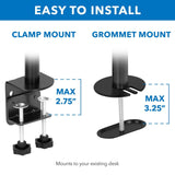 Black Monitor Mount - Full Motion Triple Monitor Desk Mount | 24" to 32" Monitors - Mount-It! - MI-753XL