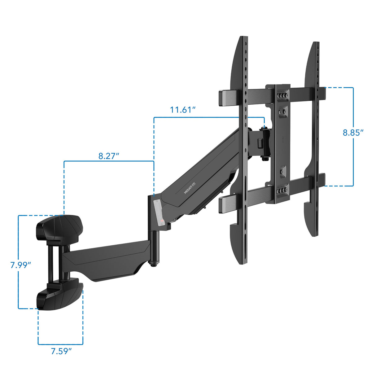 Black TV Mount - Full Motion TV Wall Mount with Gas Spring Arm - Mount-It! - MI-445