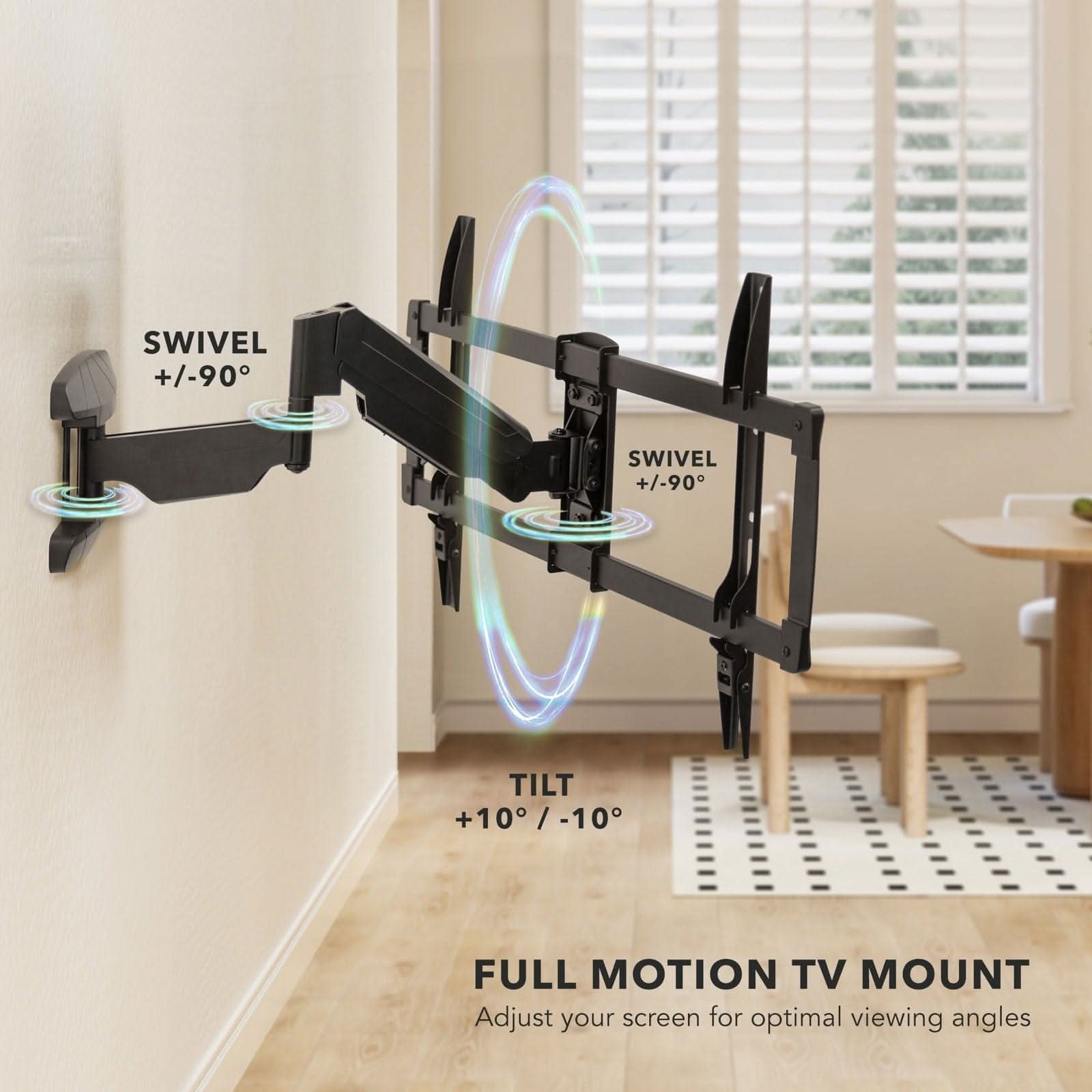 Mount-It! Full Motion TV Wall Mount with Gas Spring Arm for 37" to 80" TVs | holds up to 88 lbs | MI-445 - Thumbnail 5