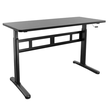Black Standing Desk - Hand Crank Standing Desk with 55" Tabletop - Mount-It! - MI-7981