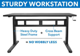 Black Standing Desk - Hand Crank Standing Desk with 55" Tabletop - Mount-It! - MI-7981
