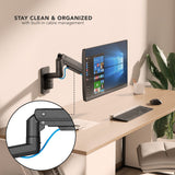 Black Monitor Mount - Heavy-Duty Monitor Wall Mount with Gas Spring Arm - Mount-It! - MI-12009