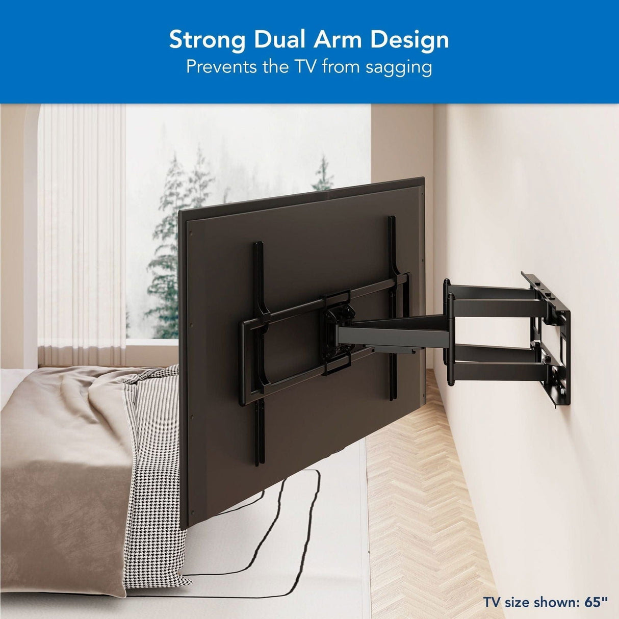Black TV Mount - Heavy Duty XXL Full Motion TV Mount with Long Extension - Mount-It! - MI-14010