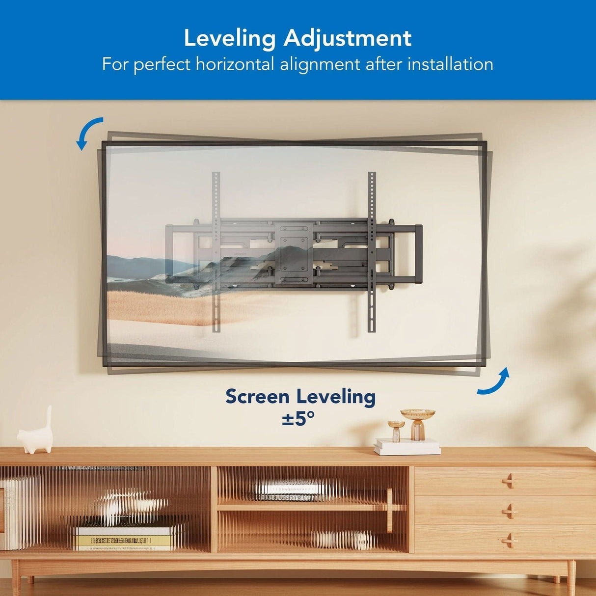 Black TV Mount - Heavy Duty XXL Full Motion TV Mount with Long Extension - Mount-It! - MI-14010