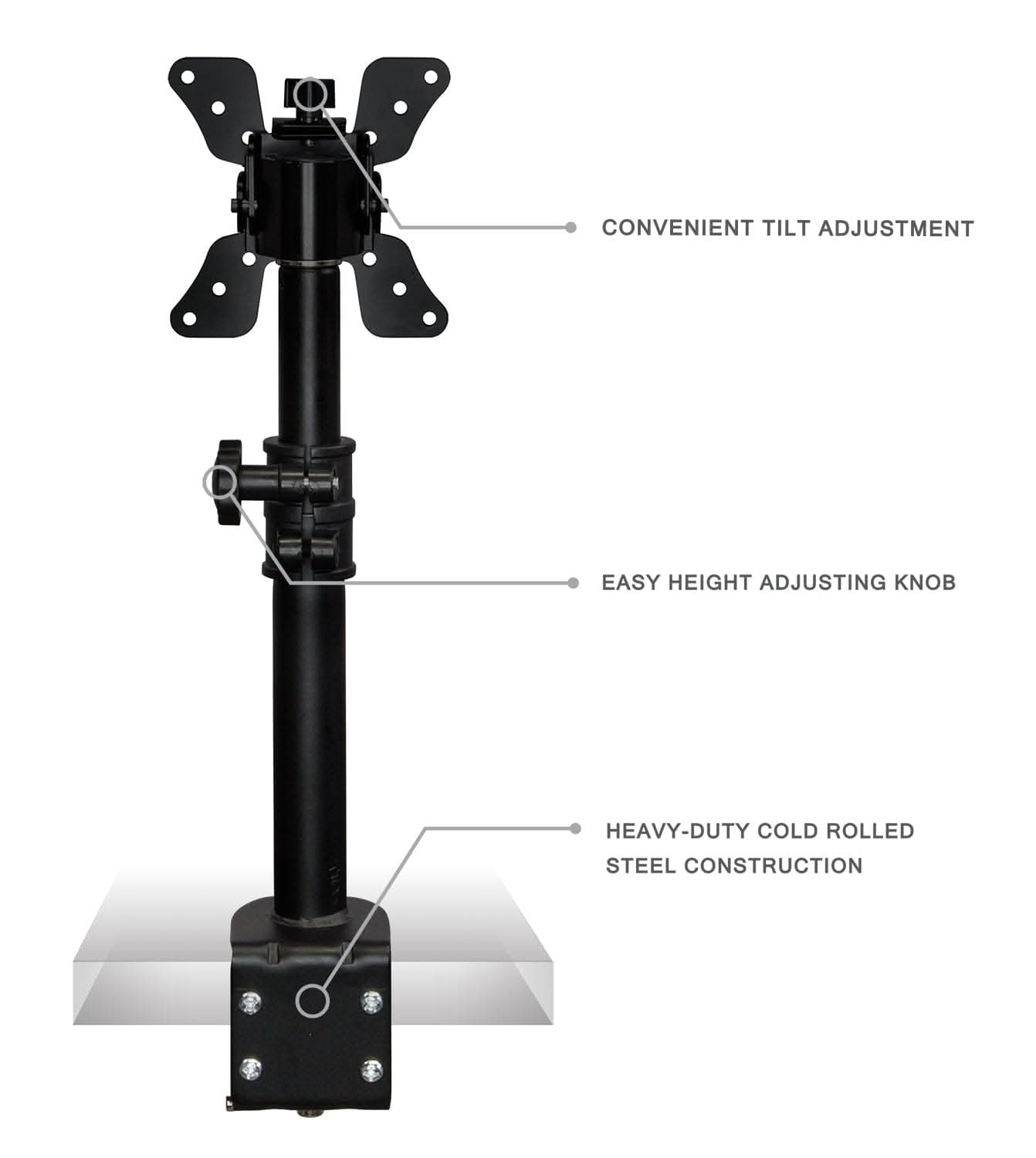 Mount-It! Height Adjustable Ultra-Wide Monitor Mount - Thumbnail 2