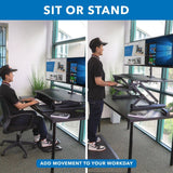 Black Desk Converters - Large Electric Sit-Stand Desk Converter with Dual Monitor Mount - Mount-It! - MI-8054