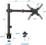 Black Monitor Mount - Large Single Monitor Desk Mount - Mount-It! - MI-708