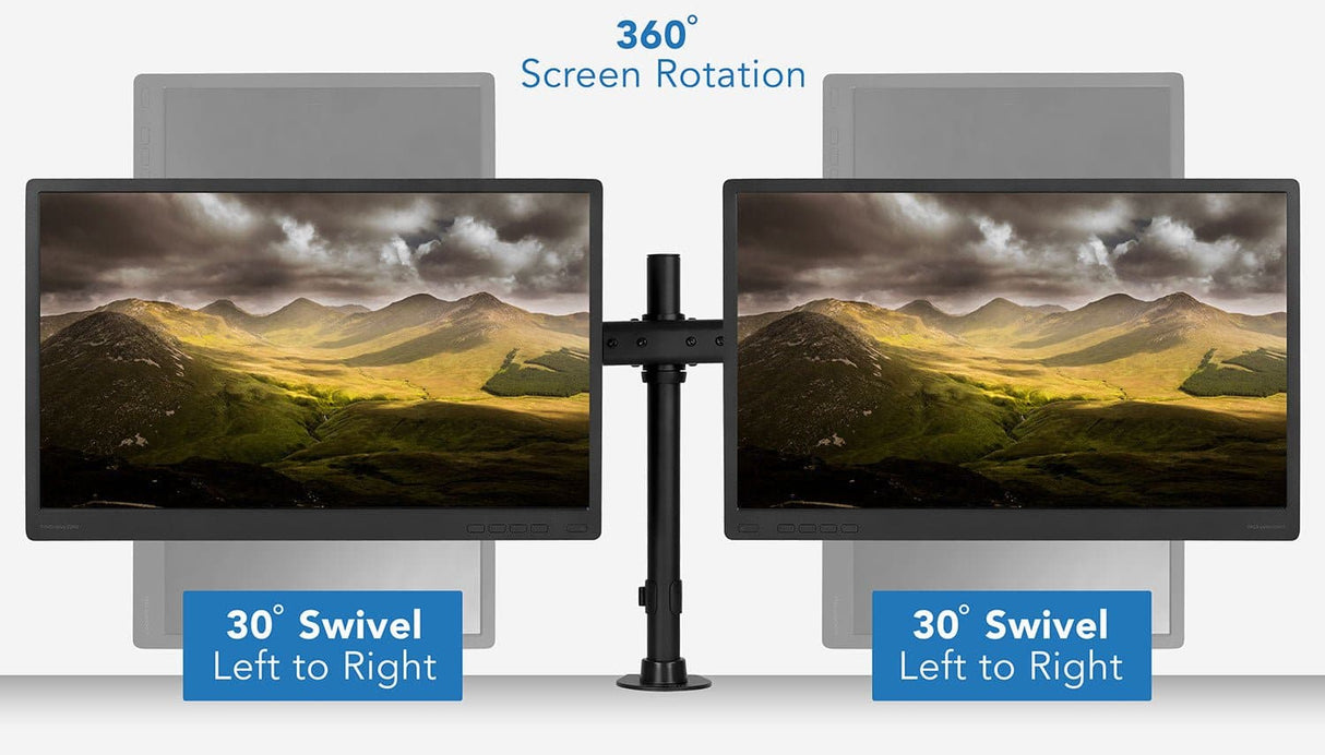 Black Monitor Mount - Low Profile Dual Monitor Desk Mount - Mount-It! - MI-2772