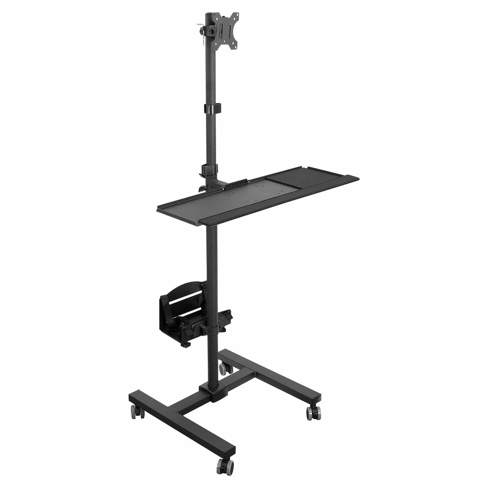 Mount-It! Mobile Cart With Monitor Mount & CPU Holder