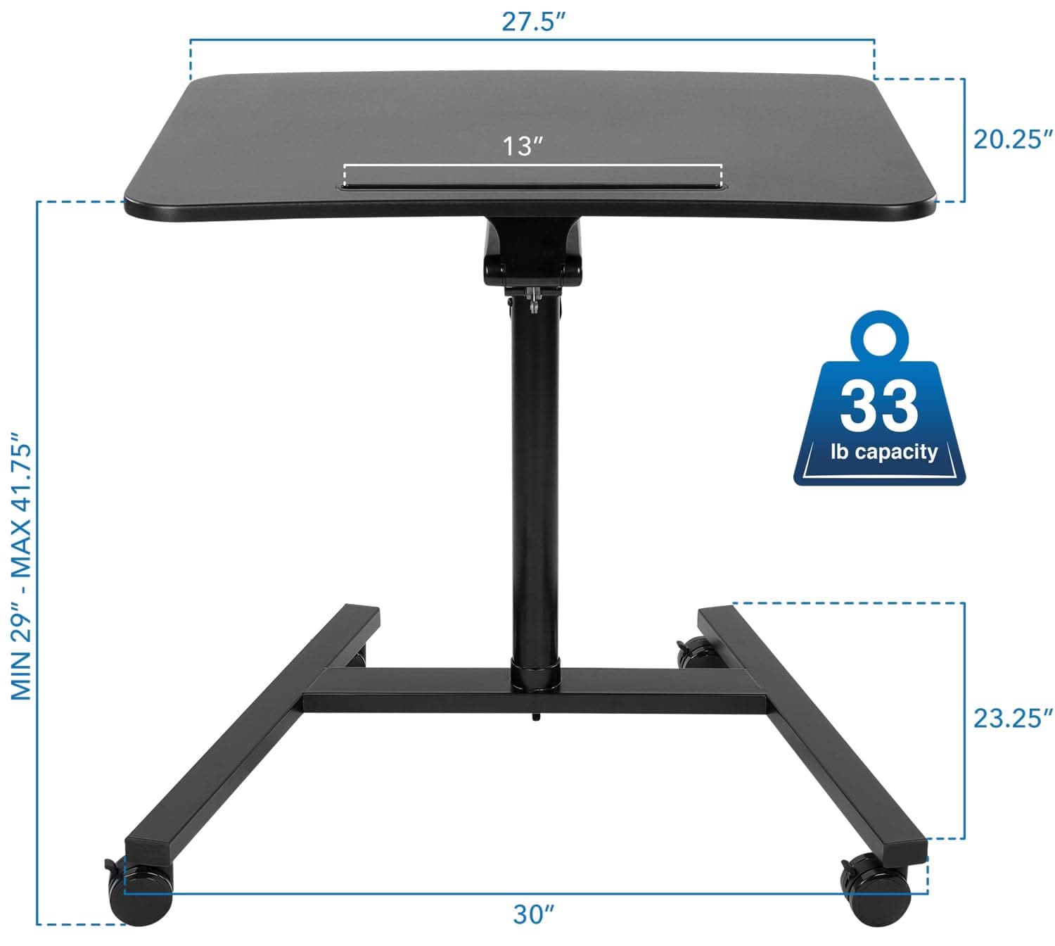 Mount-It! Mobile Standing Desk w/ Locking Wheels | MI-7969 - Thumbnail 2