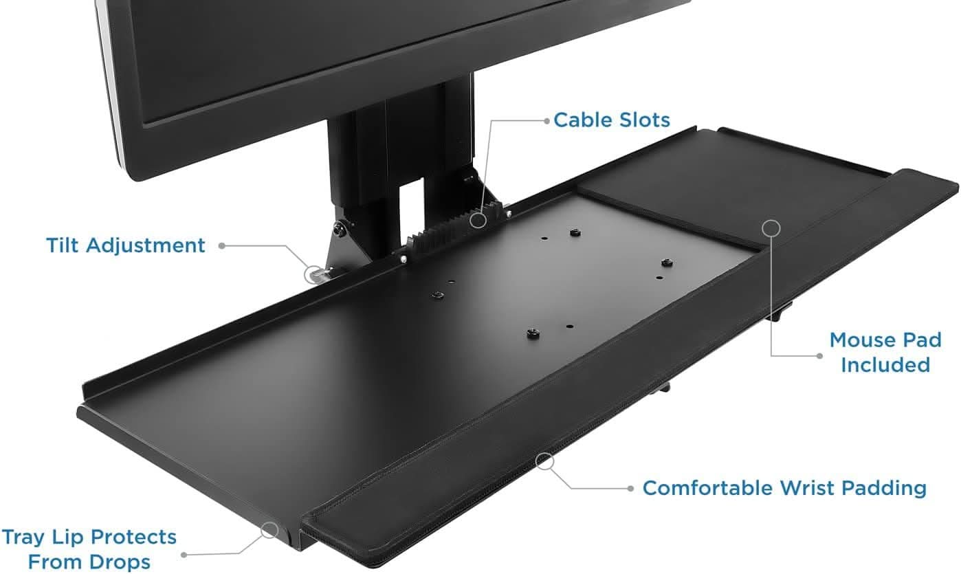Mount-It! Monitor and Keyboard Wall Mount with CPU Holder | MI-7919