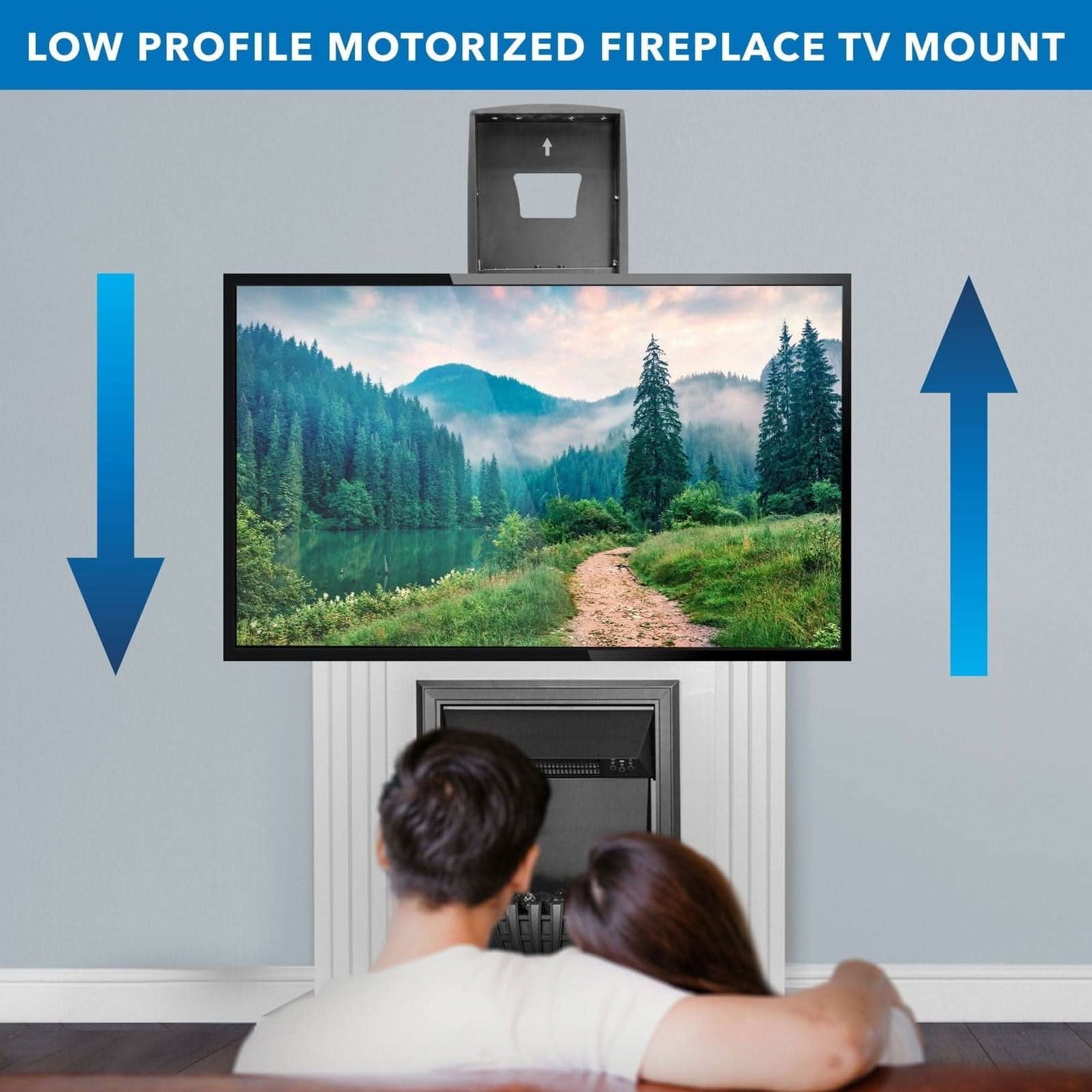 Mount-It! Motorized Fireplace TV Mount With Recessed Base for 42" to 80" TVs | holds up to 110 ...