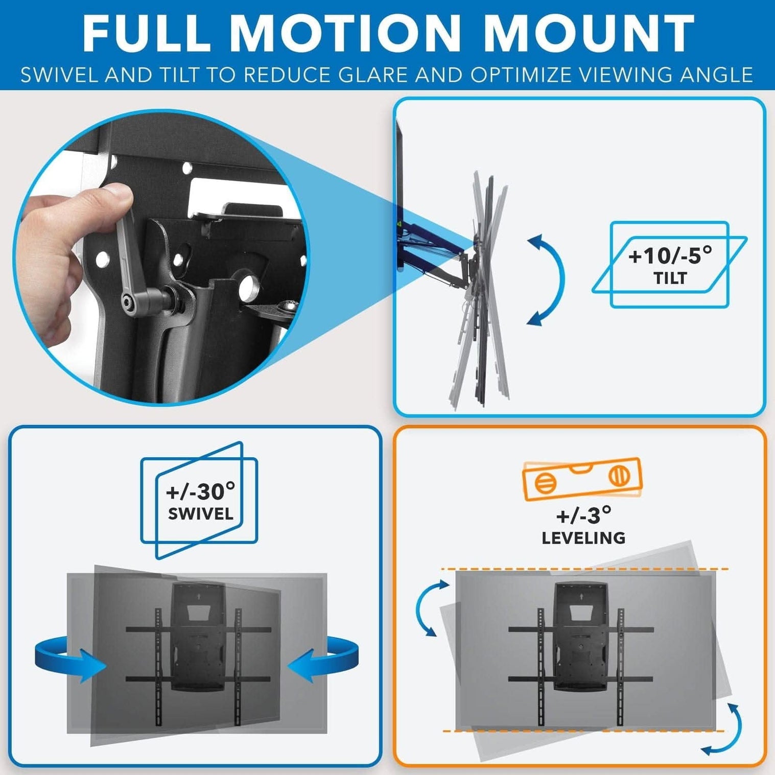 Mount-It! Motorized Fireplace TV Mount With Recessed Base for 42" to 80" TVs | holds up to 110 ...