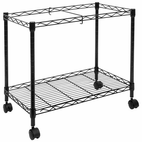 Black File Cabinet - Rolling File Cart with Folder Rack - Mount-It! - MI-7858