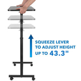 Black Mobile Standing Desk - Rolling Over Bed Table - Mount-It! - MI-7987