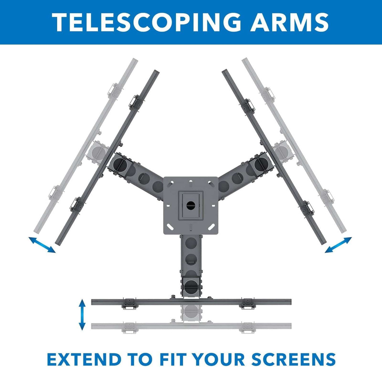 Black TV Mount - Triple TV Display Ceiling Mount - Mount-It! - MI-515
