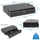 Black Desk Accessories - Under Desk Drawer with Lock - Mount-It! - MI-7295