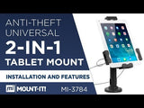Black Tablet Stand - Universal Tablet Stand with Cable Lock - Mount-It! - MI-3784