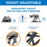 Black Desk Converters - Wide Standing Desk Converter with Gas Spring - Mount-It! - MI-7926