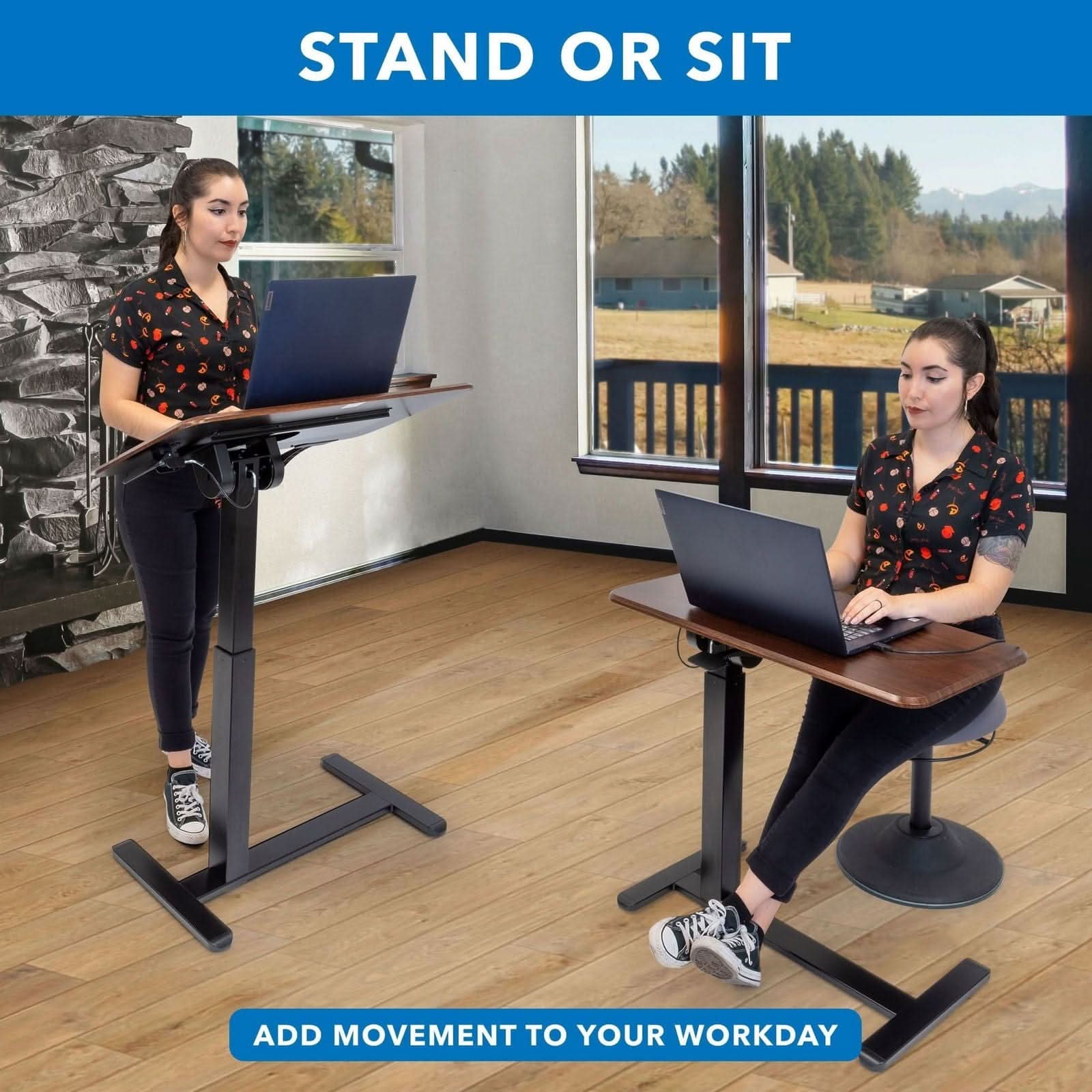 Mount-It! Height Adjustable Overbed Desk with Tilt Tabletop | holds up to 55 lbs | MI-8045 - Thumbnail 5